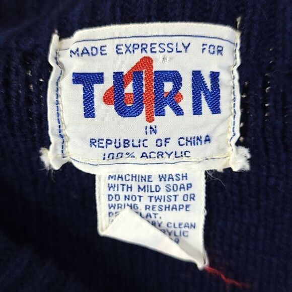 Fair Isle Ski Sweater Vintage 70s 80s Geometric Diamonds Mens Size Medium - Picture 4 of 5